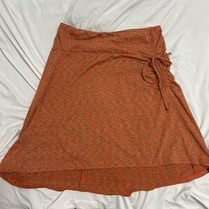 The North Face Orange and Green Knee-Length Skirt